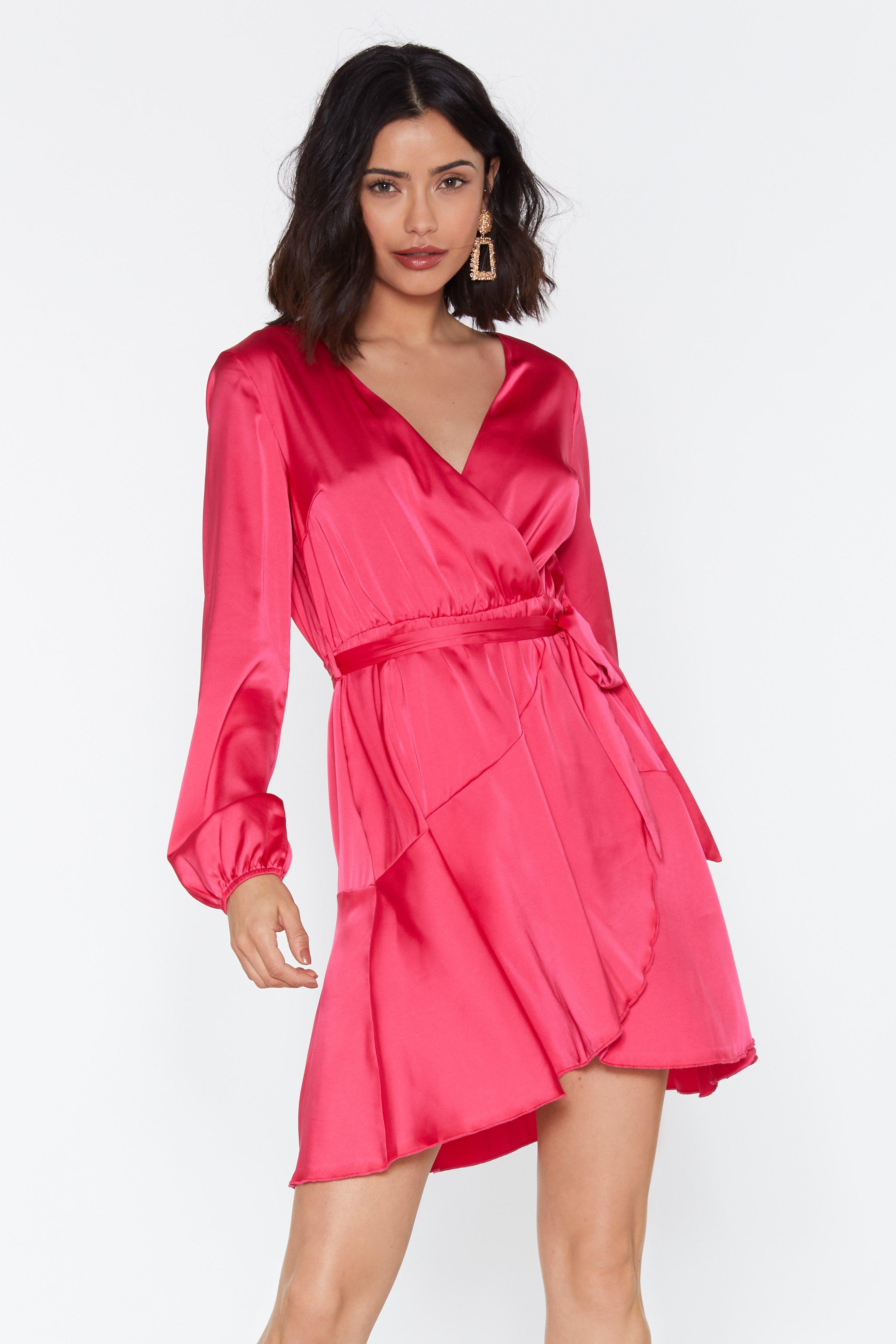 Nasty gal satin outlet wrap dress